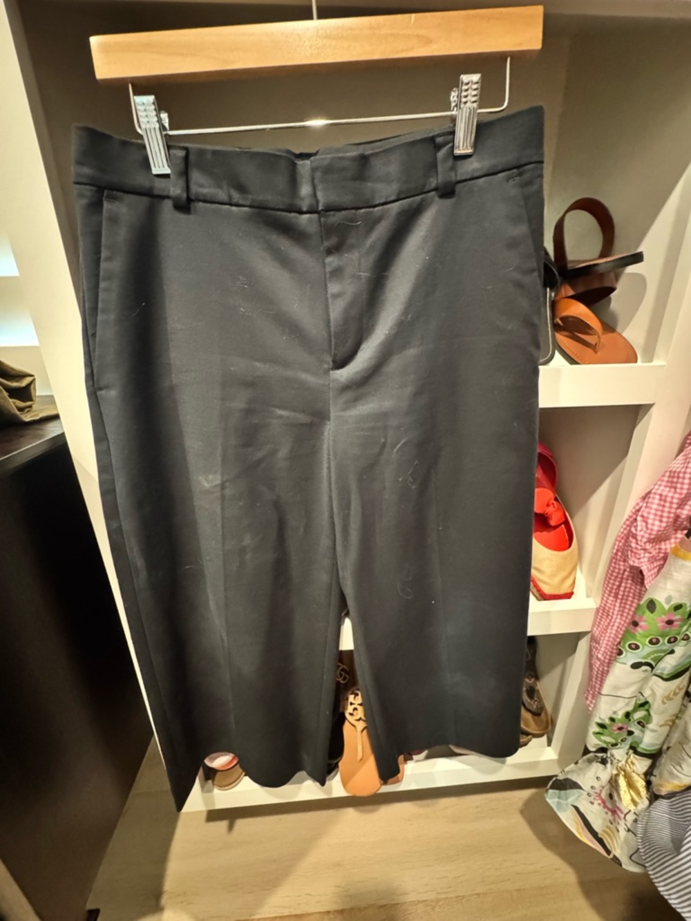 Womens black culottes Dress Pants - Classic Straight Fit